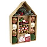 Kit décoration sapin de Noël traditionnel rouge et vert 20 pièces