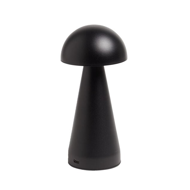 Lampe de table Roundi USB tactile noire Ø9,5xH22,5cm