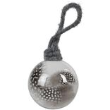 Boule de No&euml;l transparente avec plume &agrave; l&rsquo;int&eacute;rieur
