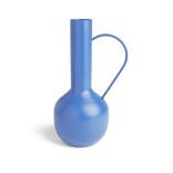 Vase amphore m&eacute;tal bleu &Oslash;14,5xH25cm
