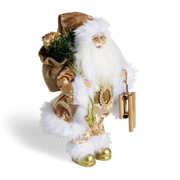 D&eacute;coration P&egrave;re No&euml;l &agrave; poser dor&eacute; H30cm