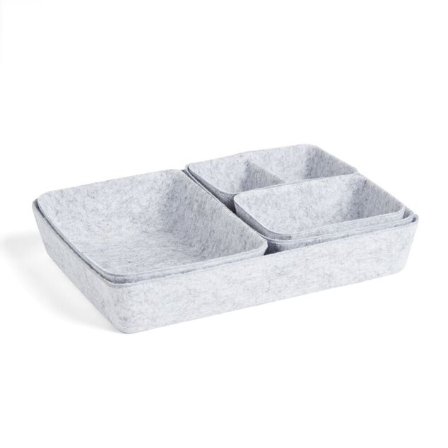 Panière de rangement en feutrine lot de 5 tailles