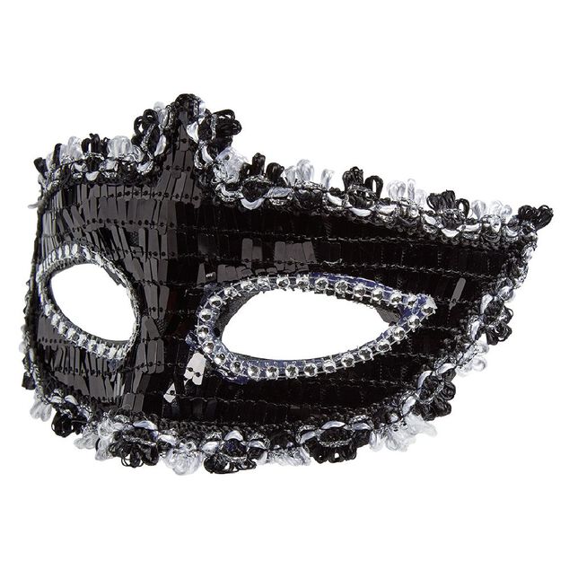 Masque V&eacute;nitien effet dentelle et sequin pour adulte