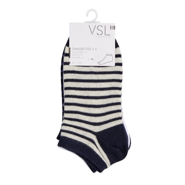 Chaussettes enfant garçon tige courte polycoton 3 paires 31/35