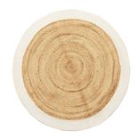 Tapis jute et coton &Oslash;120cm blanc
