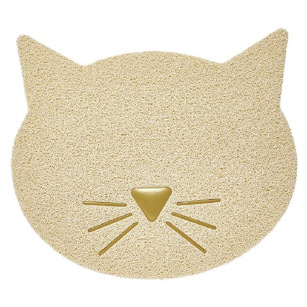 Tapis repose gamelle tête de chat (2 modèles)