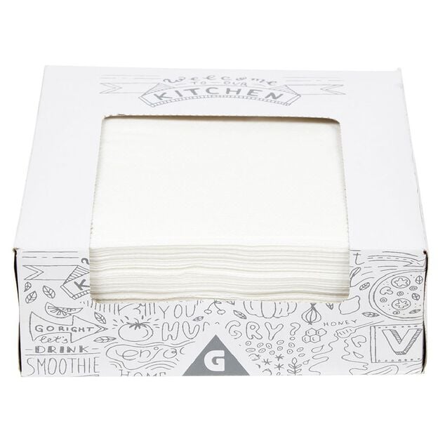 Serviette en papier carrée blanche x100 avec distributeur