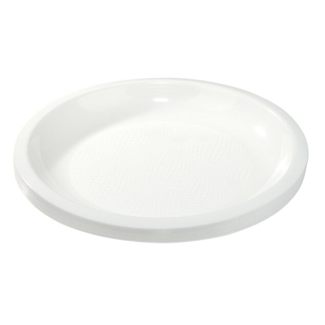 Assiette plate plastique x12 blanc &Oslash;22cm