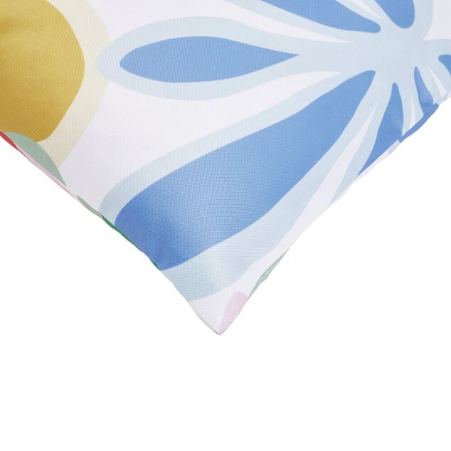 Coussin de jardin rectangulaire feuillage color&eacute; et blanc 30x50cm