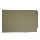 Set de table rectangulaire vert kaki uni 30x45cm rebord frange