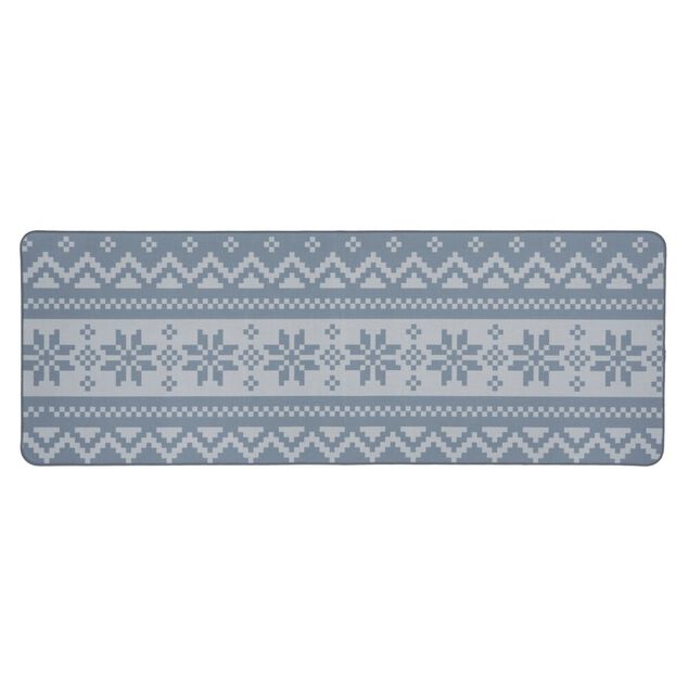 Tapis de cuisine motif flocon de neige gris 55x150cm