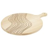 Planche à pizza ronde en bois avec poignée - Ø33xL44xép1,5cm