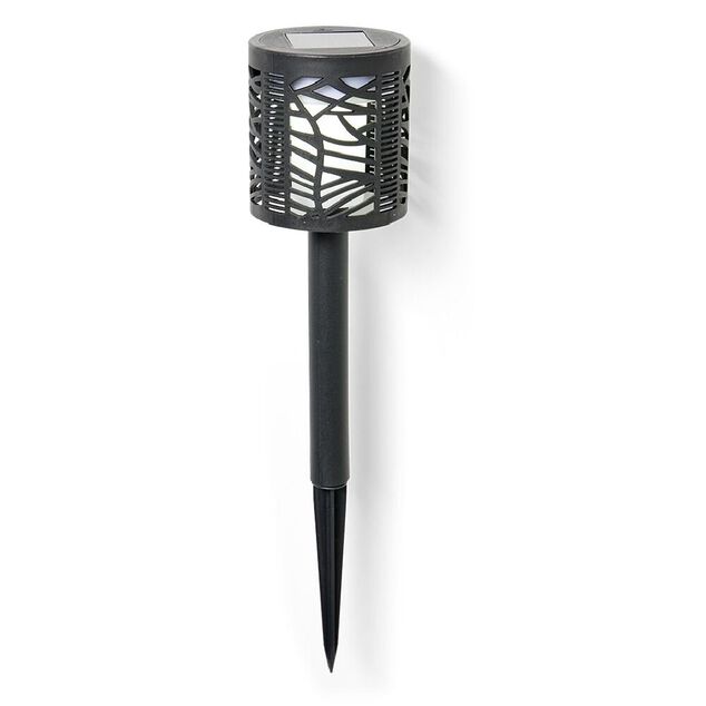 Borne solaire plastique ajour&eacute; noir H36,5cm