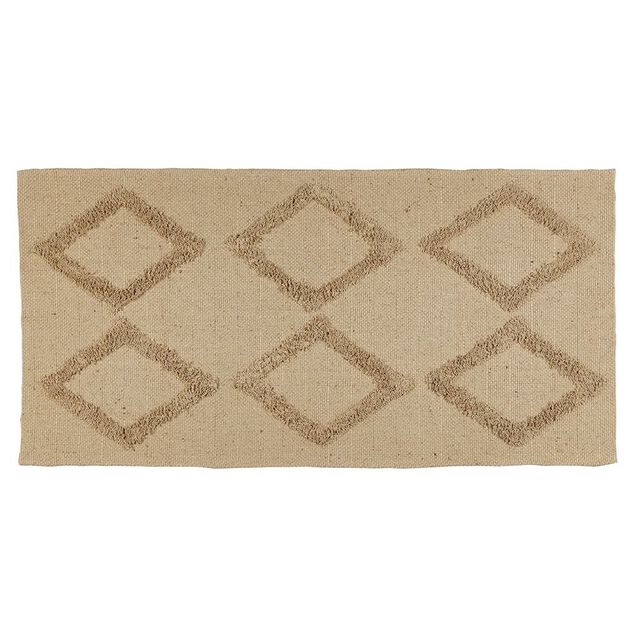 Tapis jute tuft&eacute; jute et coton 140x70cm