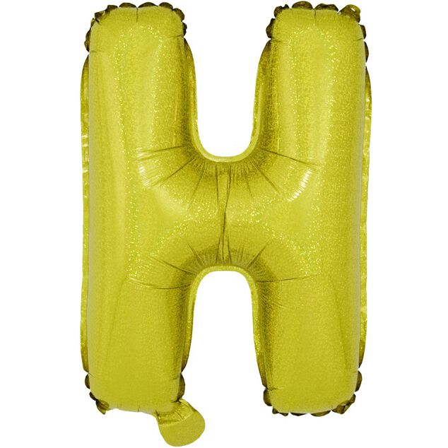 Ballon forme lettre H aluminium (2 modèles doré ou argenté)