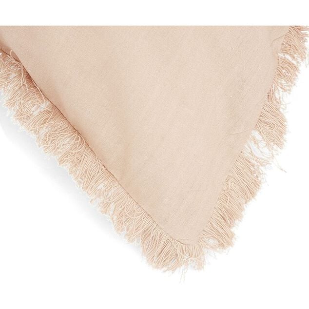 Parure de lit 2 personnes 220x240cm effet lin rose nude uni