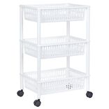 Desserte de cuisine 3 niveaux panières blanches