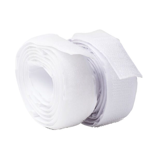 Ruban à boucle autocollant nylon blanc 1m