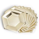 Plateau hexagonal carton dor&eacute; m&eacute;tallis&eacute; &Oslash;26cm x10