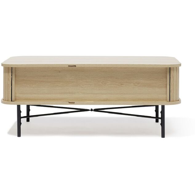 Table basse Gr&egrave;ge bois naturel et noir - L100xH40xP50 cm