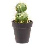 Cactus artificiel double boule vert et jaune Ø7,5xH15cm