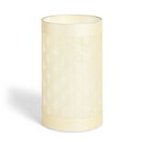 Lanterne LED motif &eacute;ventail en verre dor&eacute; &Oslash;9xH15cm