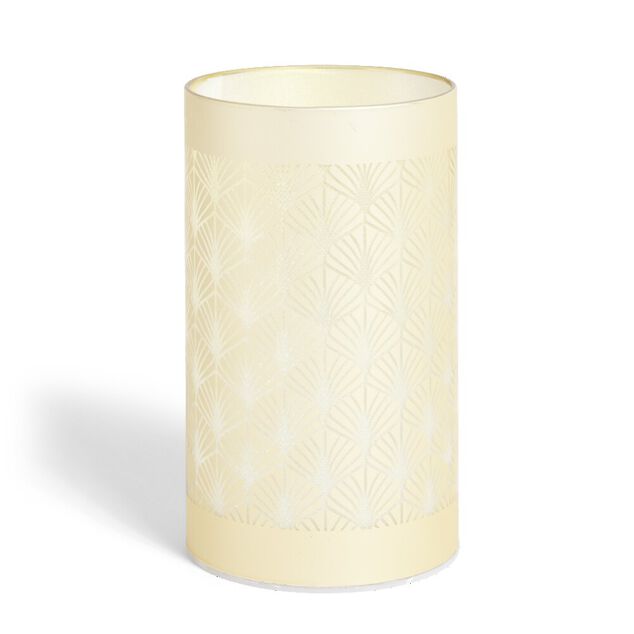 Lanterne LED motif &eacute;ventail en verre dor&eacute; &Oslash;9xH15cm