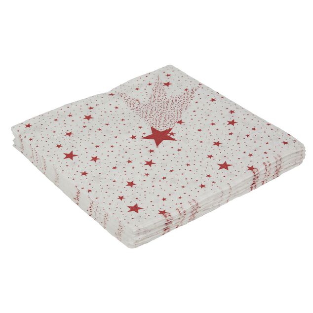 Serviette en papier motif &eacute;toile filante rouge x 20