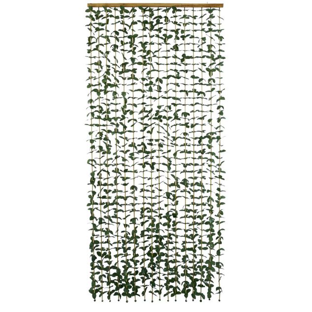 Rideau de porte bambou feuillage vert 90xH200cm