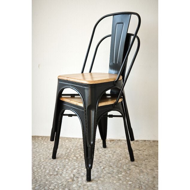 Chaise empilable Fabrik m&eacute;tal et bois