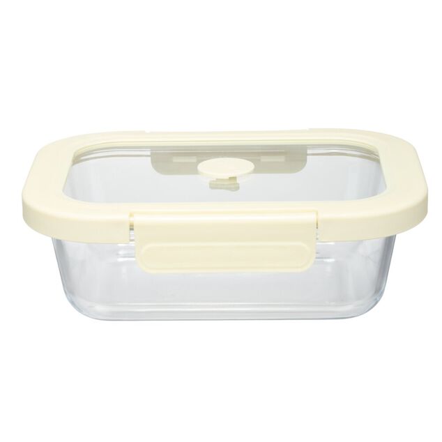 Bo&icirc;te de conservation verre et plastique blanc 650ml