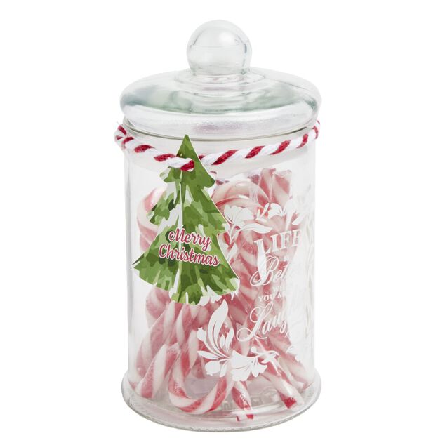 Bonbonnière de Noël avec sucres d'orge Ø13xH18 cm