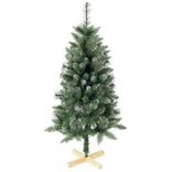 Sapin artificiel effet enneigé pied en bois 220 branches Ø66xH120 cm