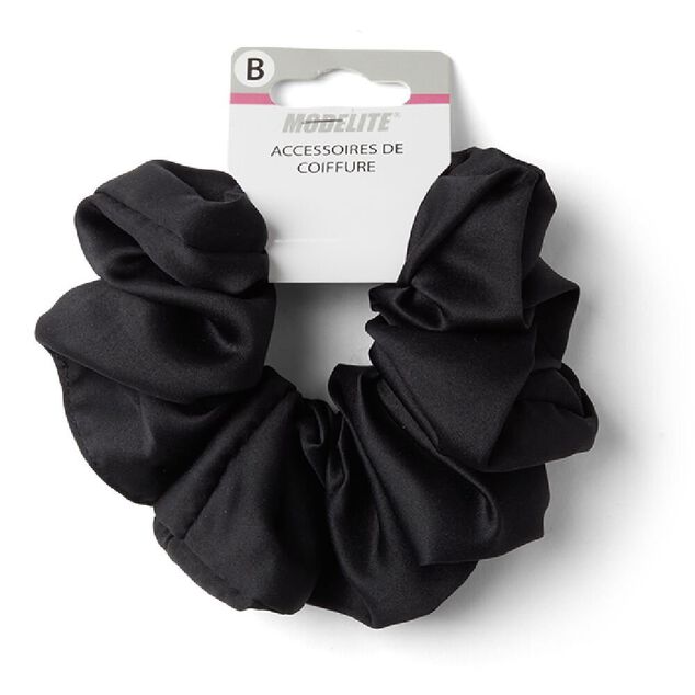 Chouchou satin&eacute; noir