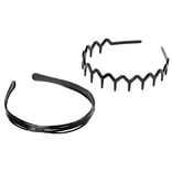 Serre tête en plastique noir brillant x2