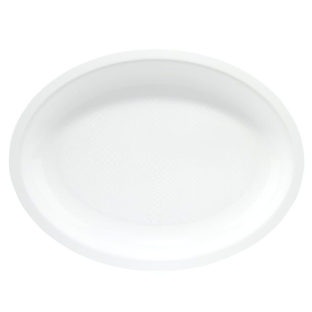 Plateau ovale plastique x10 blanc 25,5x19cm