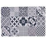 Set de table rectangulaire vinyle carreaux de ciment blanc gris noir