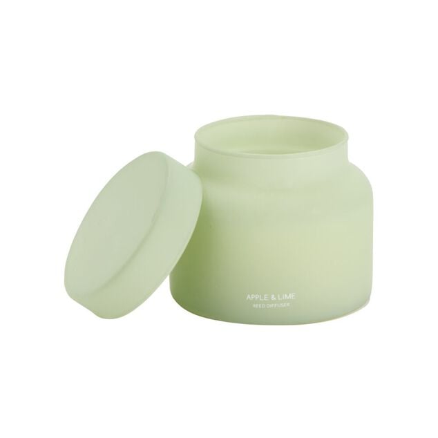 Bougie parfum&eacute;e dans verre mat avec bouchon &Oslash;9xH7cm (3 mod&egrave;les)