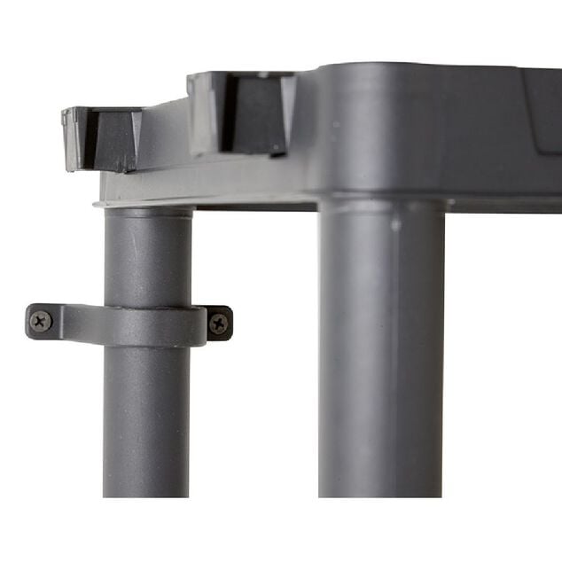 &Eacute;tag&egrave;re plastique noir 4 niveaux L60xl30xH138cm