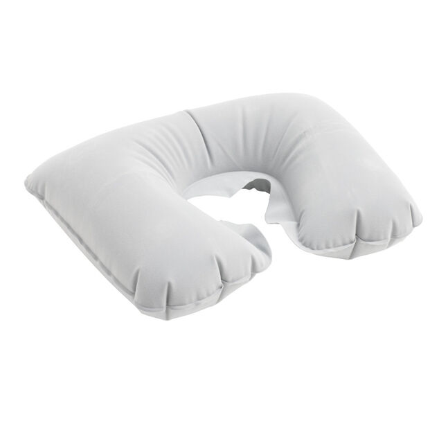 Coussin de voyage tour de cou gonflable gris 27x39,5cm