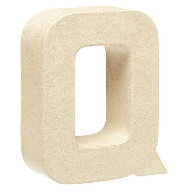 Lettre Q &agrave; d&eacute;corer en papier mach&eacute;