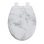 Abattant WC en bois façon marbre taille universelle