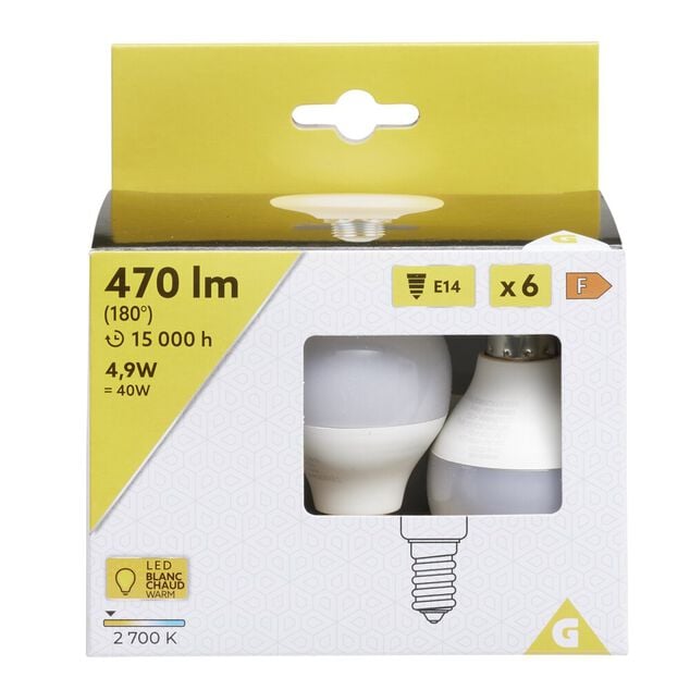Ampoule LED SMD G45 E14 470lm 5,5W