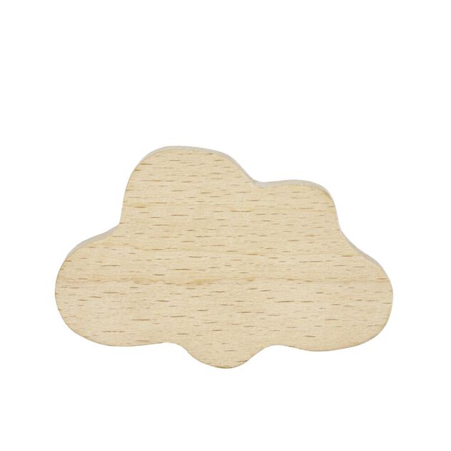 Crochet en bois forme lune, &eacute;toile ou nuage