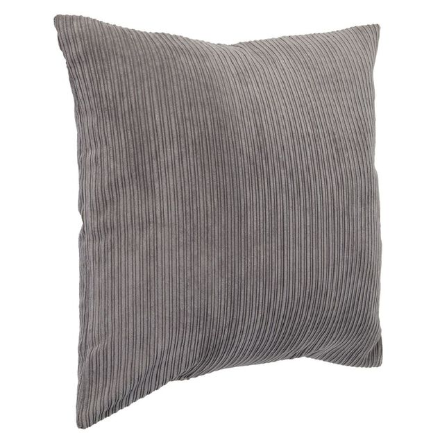 Housse de coussin imitation velours 40x40cm gris &agrave; rayures