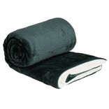 Plaid pilou pilou réversible vert et blanc 127x152cm