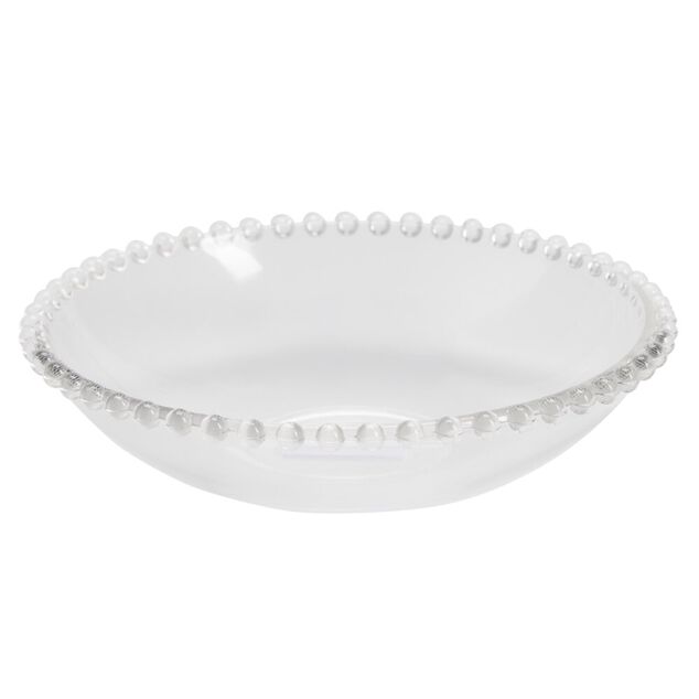 Assiette à soupe céramique transparente bord perle Ø18,5cm