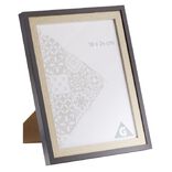 Cadre photo bois naturel et noir 22x28cm pour photo 18x24cm