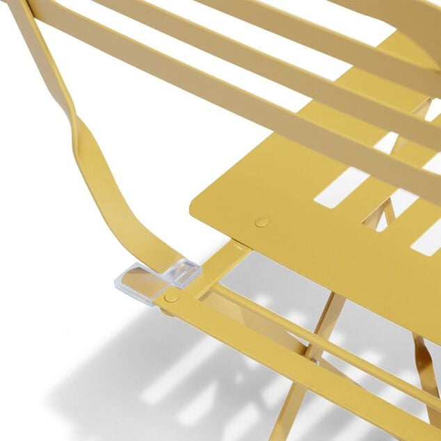 Chaise de jardin Rio pliante m&eacute;tal jaune 41x45xH82cm