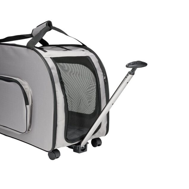 Sac de transport pour animaux avec roulettes souple gris 68x34,5xH48cm